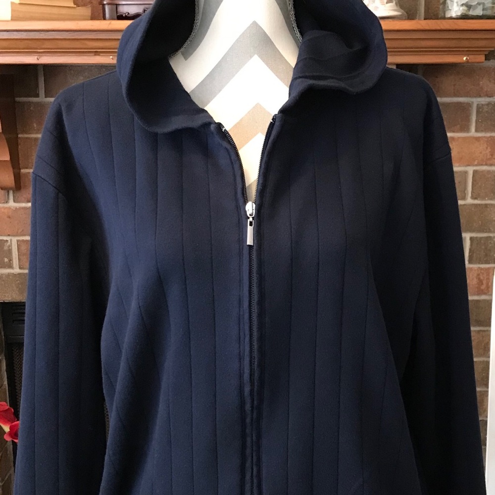 Liz Golf by Liz Claiborne Navy Sweater Jacket